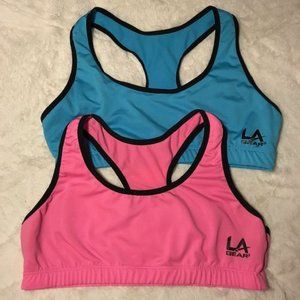Set of 2 LA Gear Candy Pink Turquoise Racerback Bras